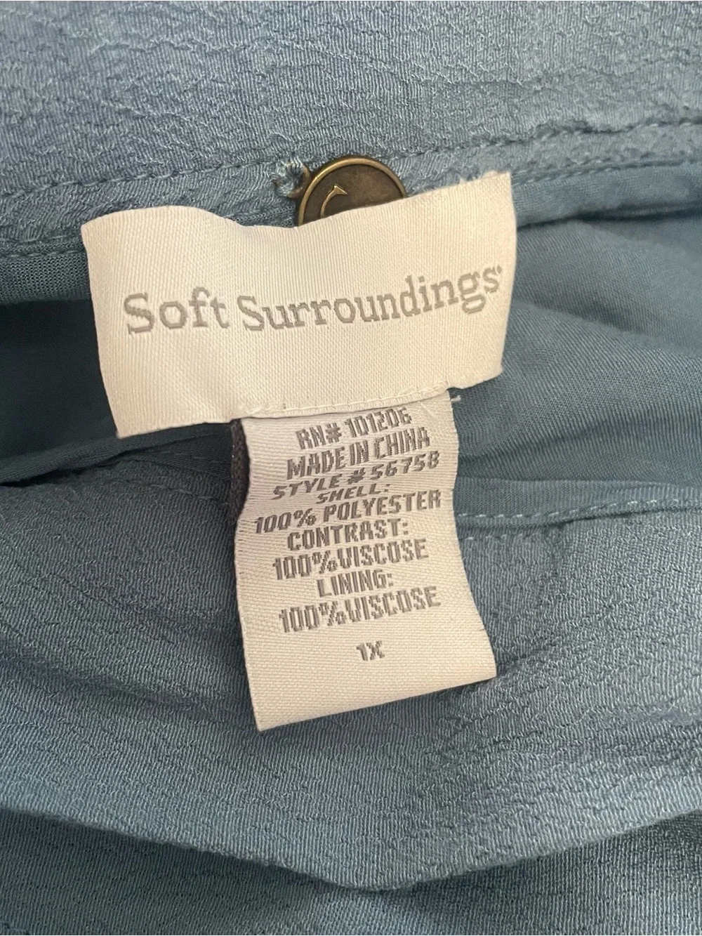 Soft Surroundings Womens Blue Pintuck Chiffon Flat Front A Line Skirt Size 1X